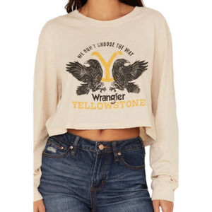 Wrangler Yellowstone We Don't Choose The Way Long Sleeve Cropped Tee Size M